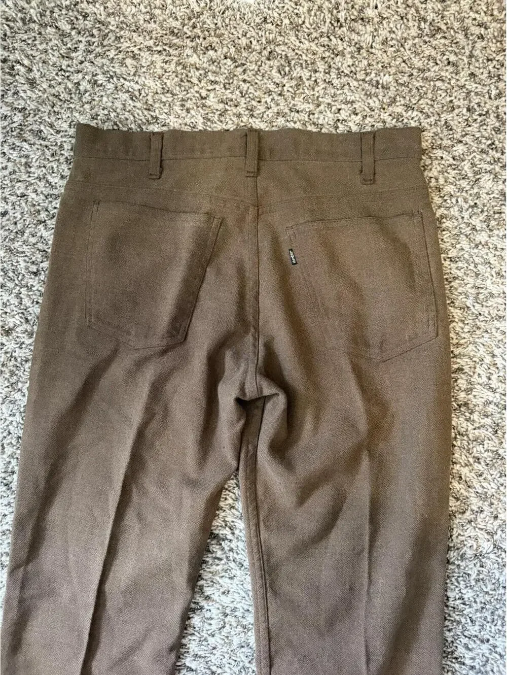 Vintage 70s Levi’s Sta Prest Bell Bottoms Flare Pants Brown Disco Size 32x34